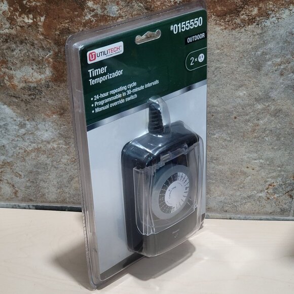 Utilitech Outdoor 24-Hour Heavy Duty Timer Model #0155550 TNO24111 New Sealed - Picture 7 of 10